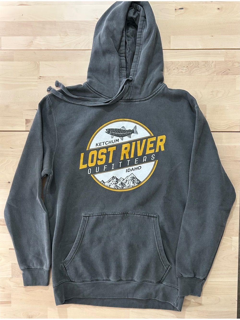 Lost River Outfitters Ketchum Idaho Charcoal Grey Hoodie - Size M